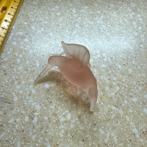 Vintage Blown Glass Hummingbird Figurines Clear Pink Gold Set of 5 - Picture 2 of 16